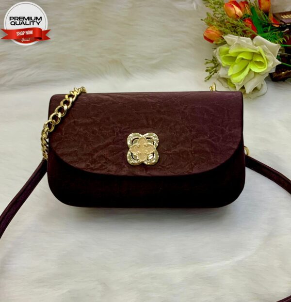 Elegant Mini Crossbody Bag with Gold Chain Strap and Designer Clasp