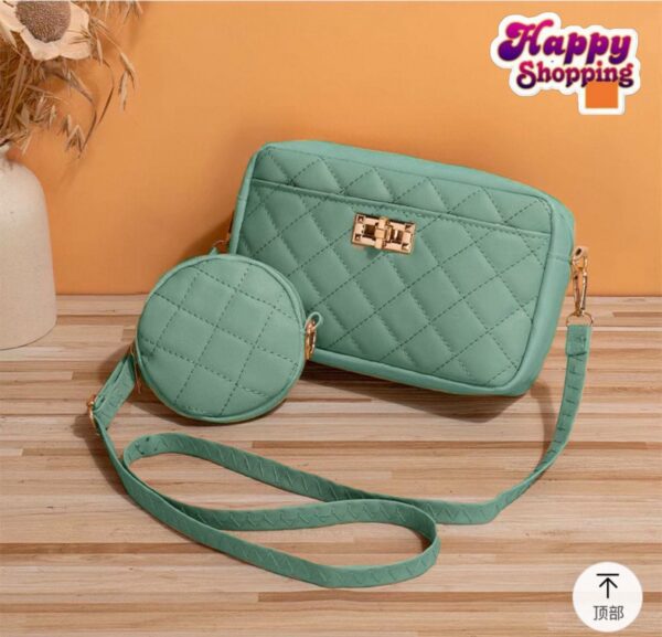 Quilted Elegance Crossbody Set with Mini Pouch