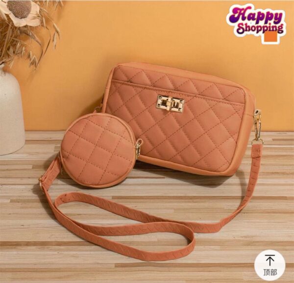 Quilted Elegance Crossbody Set with Mini Pouch