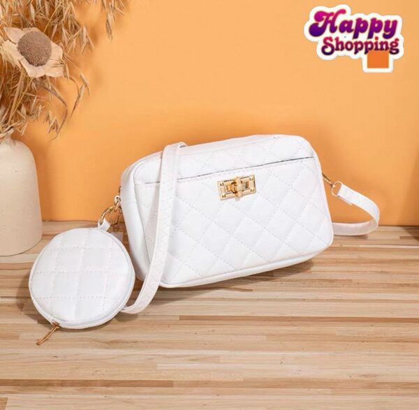 Quilted Elegance Crossbody Set with Mini Pouch