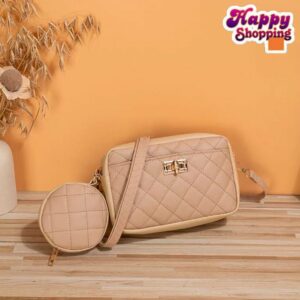Quilted Elegance Crossbody Set with Mini Pouch