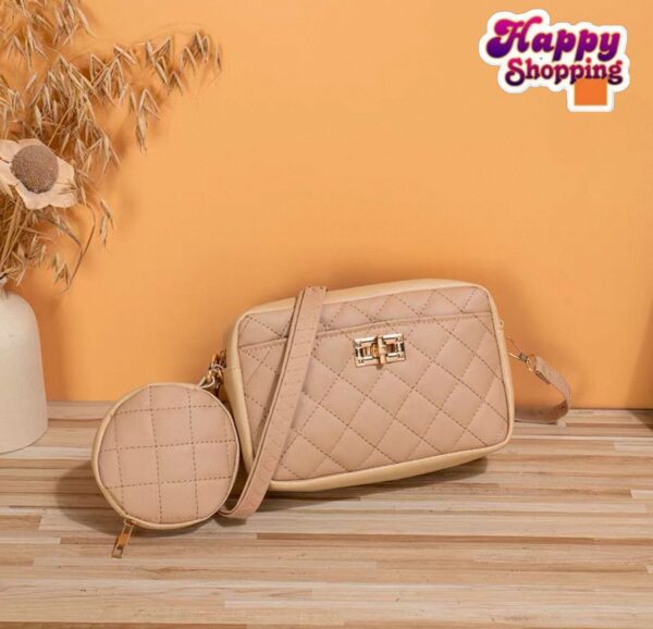 Quilted Elegance Crossbody Set with Mini Pouch