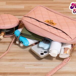 Quilted Elegance Crossbody Set with Mini Pouch