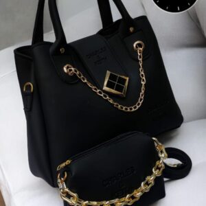 Charles & Keith Handbag and Pouch Set with Golden Chain