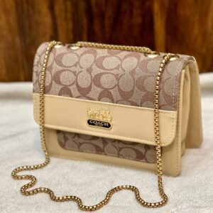 Coach Signature Chain Shoulder Bag with Embossed Logo