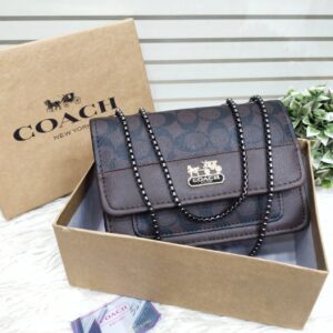 Coach Signature Chain Shoulder Bag with Embossed Logo