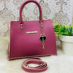 Elegant Charm Tote with Heart Lock Accent