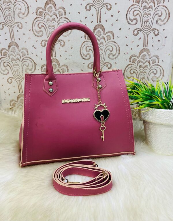 Elegant Charm Tote with Heart Lock Accent