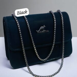 Compact Shoulder Bag with Sleek Chain Strap and Minimalist Logo