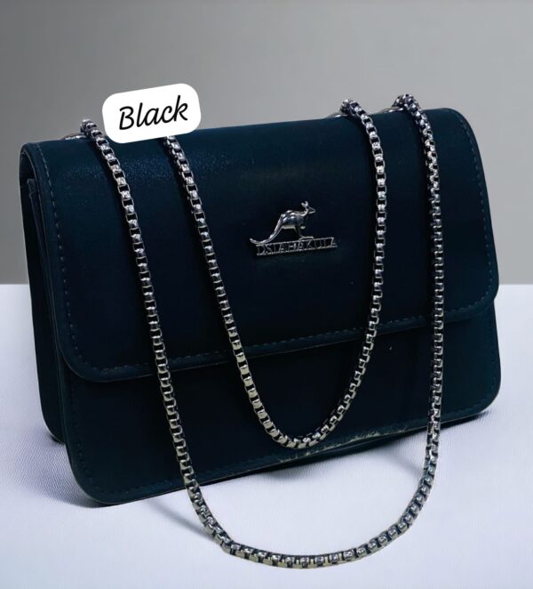 Compact Shoulder Bag with Sleek Chain Strap and Minimalist Logo