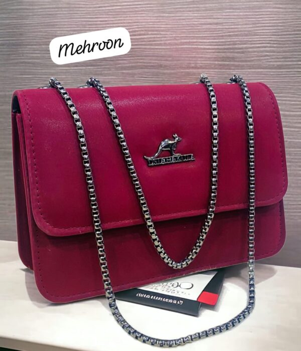 Compact Shoulder Bag with Sleek Chain Strap and Minimalist Logo