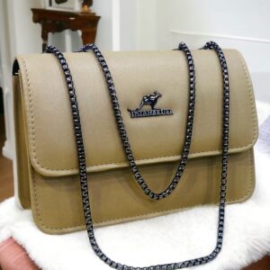 Compact Shoulder Bag with Sleek Chain Strap and Minimalist Logo