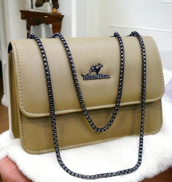 Compact Shoulder Bag with Sleek Chain Strap and Minimalist Logo