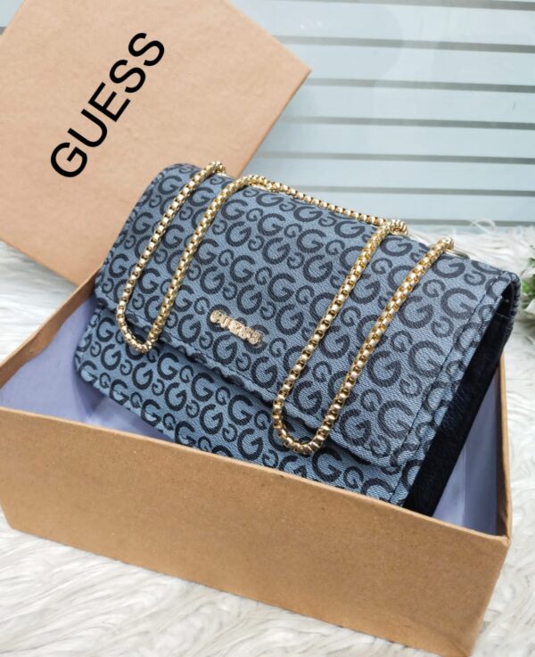 Signature Monogram Flap Bag with Gold Chain Detailing