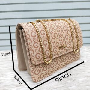 Signature Monogram Flap Bag with Gold Chain Detailing