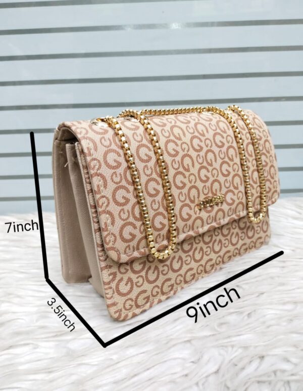 Signature Monogram Flap Bag with Gold Chain Detailing