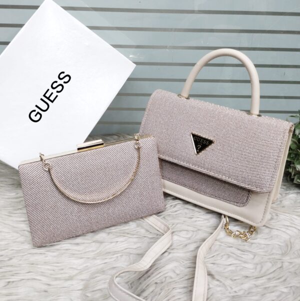 Guess Signature Shimmer Satchel & Evening Clutch Set