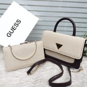 Guess Signature Shimmer Satchel & Evening Clutch Set