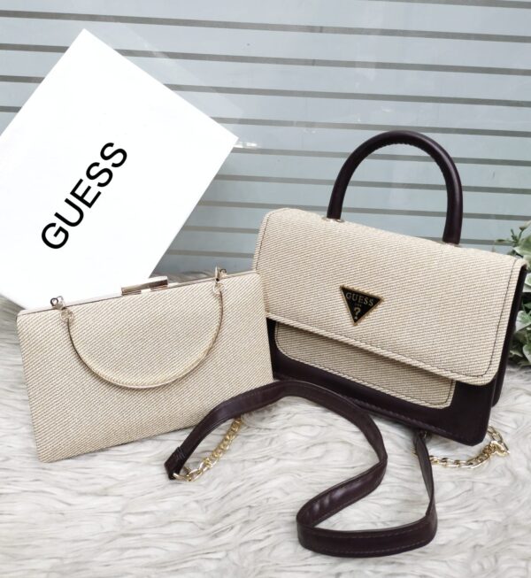 Guess Signature Shimmer Satchel & Evening Clutch Set