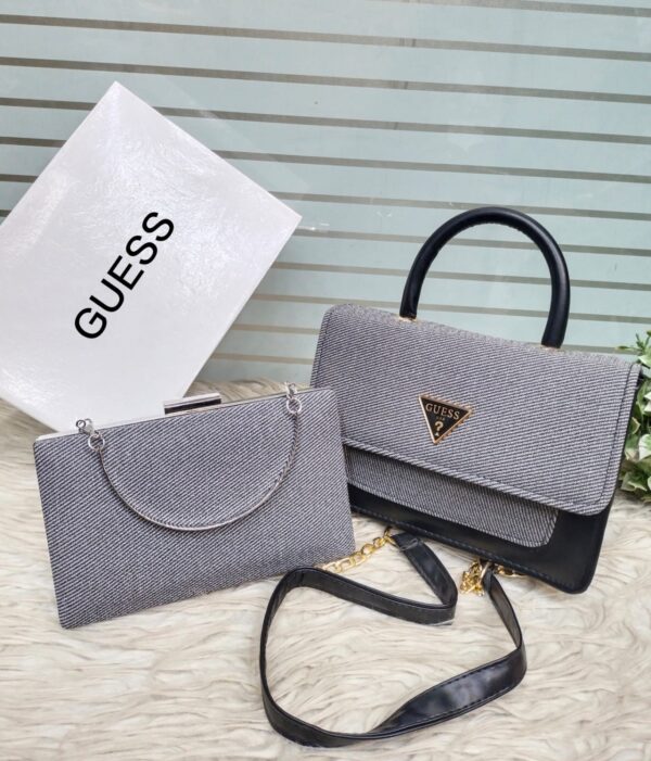 Guess Signature Shimmer Satchel & Evening Clutch Set