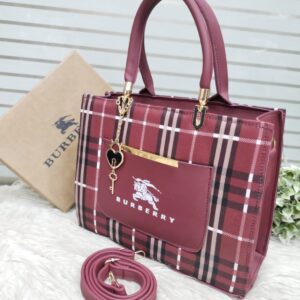Classic Checkered Tote Bag with Front Pocket by Burberry