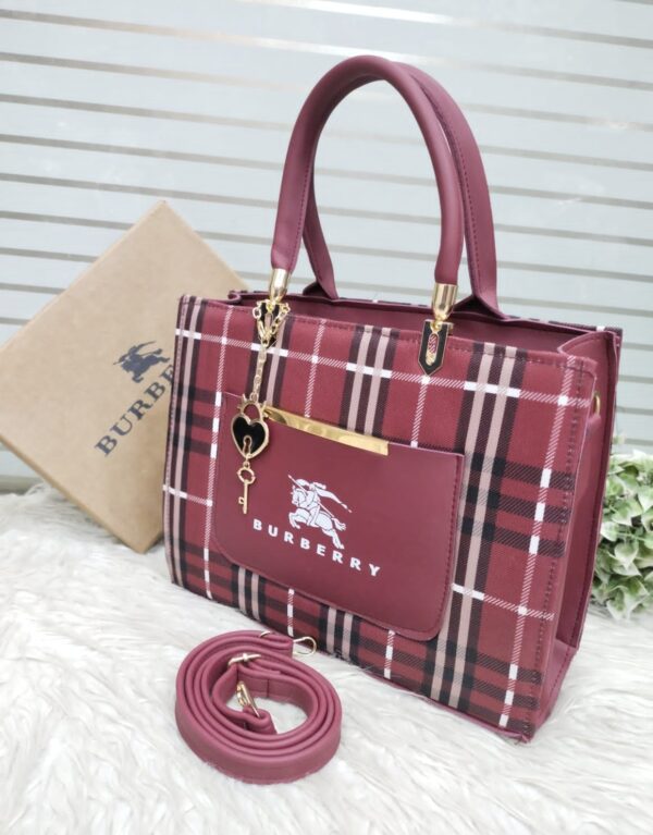 Classic Checkered Tote Bag with Front Pocket by Burberry