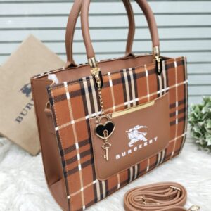 Classic Checkered Tote Bag with Front Pocket by Burberry