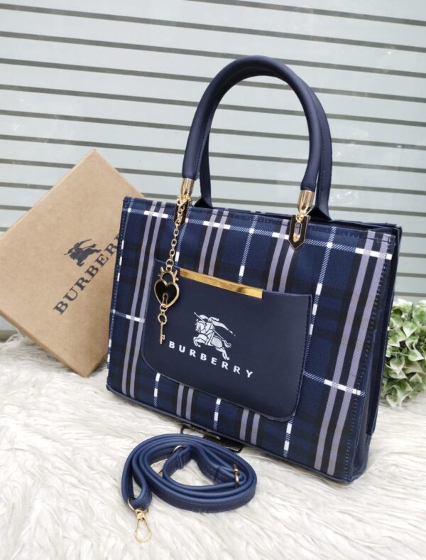 Classic Checkered Tote Bag with Front Pocket by Burberry