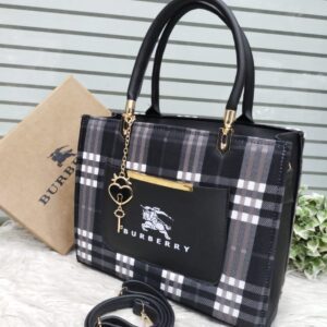 Classic Checkered Tote Bag with Front Pocket by Burberry