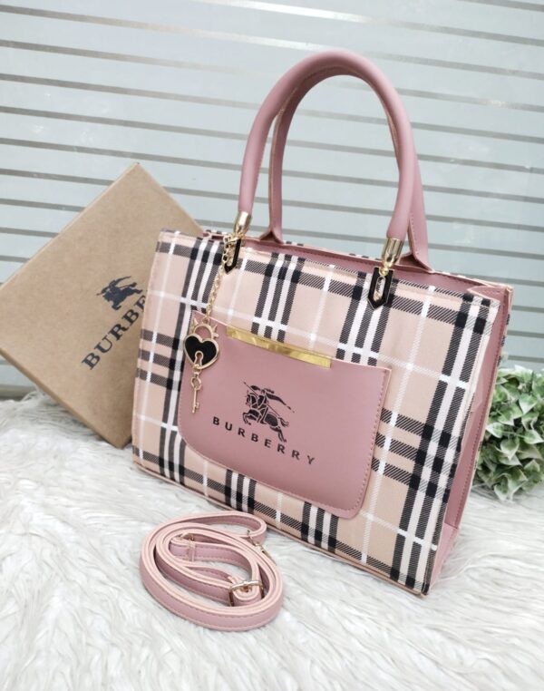 Classic Checkered Tote Bag with Front Pocket by Burberry