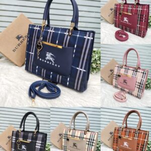 Classic Checkered Tote Bag with Front Pocket by Burberry