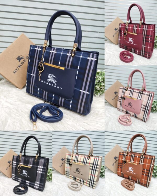 Classic Checkered Tote Bag with Front Pocket by Burberry