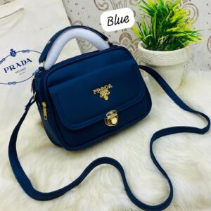 Designer-Inspired Compact Shoulder Bag with Top Handle and Gold Lock Closure