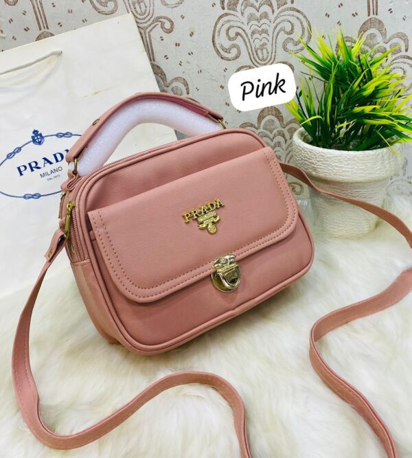 Designer-Inspired Compact Shoulder Bag with Top Handle and Gold Lock Closure