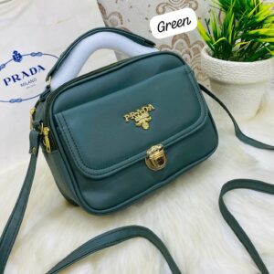 Designer-Inspired Compact Shoulder Bag with Top Handle and Gold Lock Closure