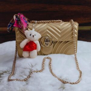 Gucci GG Marmont Matelassé Mini Bag with Teddy Bear Keychain