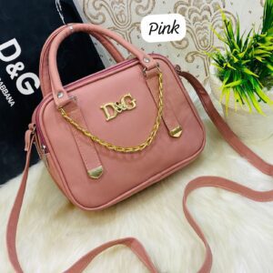 Chic Box Satchel with Gold Chain Accent