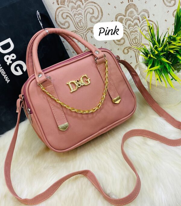 Chic Box Satchel with Gold Chain Accent
