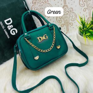 Chic Box Satchel with Gold Chain Accent