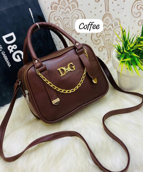 Chic Box Satchel with Gold Chain Accent