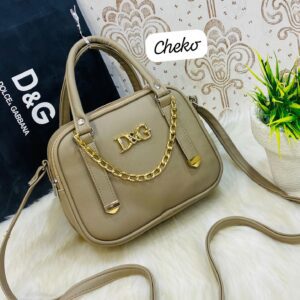 Chic Box Satchel with Gold Chain Accent
