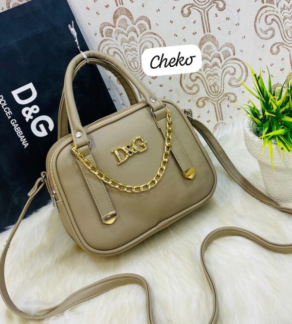 Chic Box Satchel with Gold Chain Accent