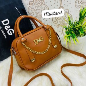 Chic Box Satchel with Gold Chain Accent