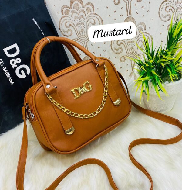 Chic Box Satchel with Gold Chain Accent