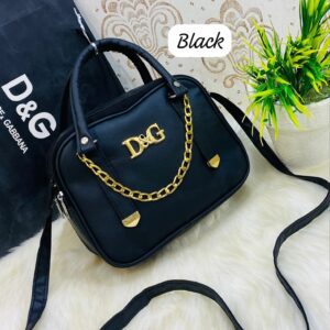 Chic Box Satchel with Gold Chain Accent