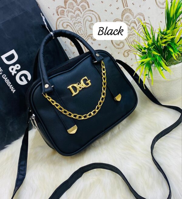 Chic Box Satchel with Gold Chain Accent