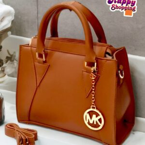 Michael Kors Classic Handbag with Gold MK Charm and Dual Strap Option