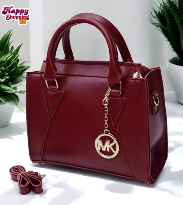 Michael Kors Classic Handbag with Gold MK Charm and Dual Strap Option