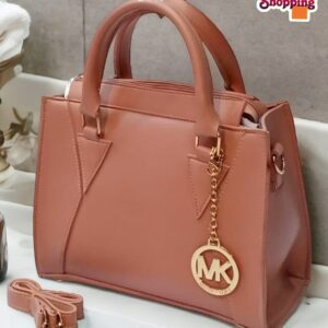 Michael Kors Classic Handbag with Gold MK Charm and Dual Strap Option