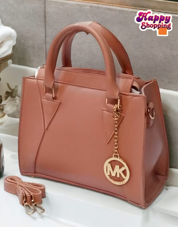 Michael Kors Classic Handbag with Gold MK Charm and Dual Strap Option